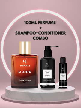 100 ml Perfume + Charcoal Shampoo 200ml + Aloe vera & Protein Conditioner 100ml