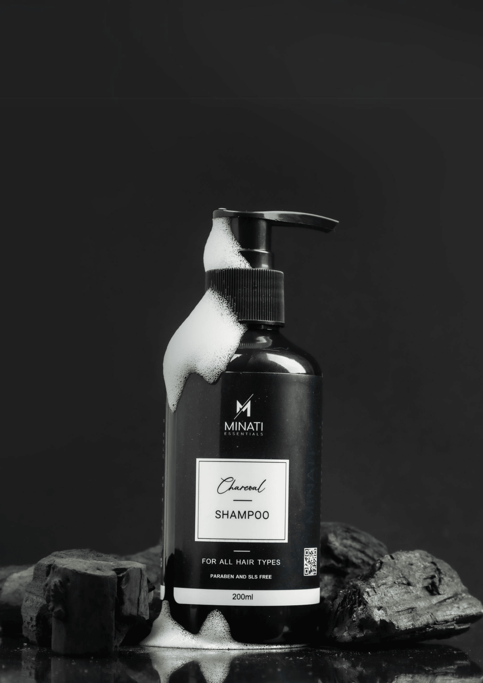 Activated Charcoal Shampoo - 200ml - Minati Luxury