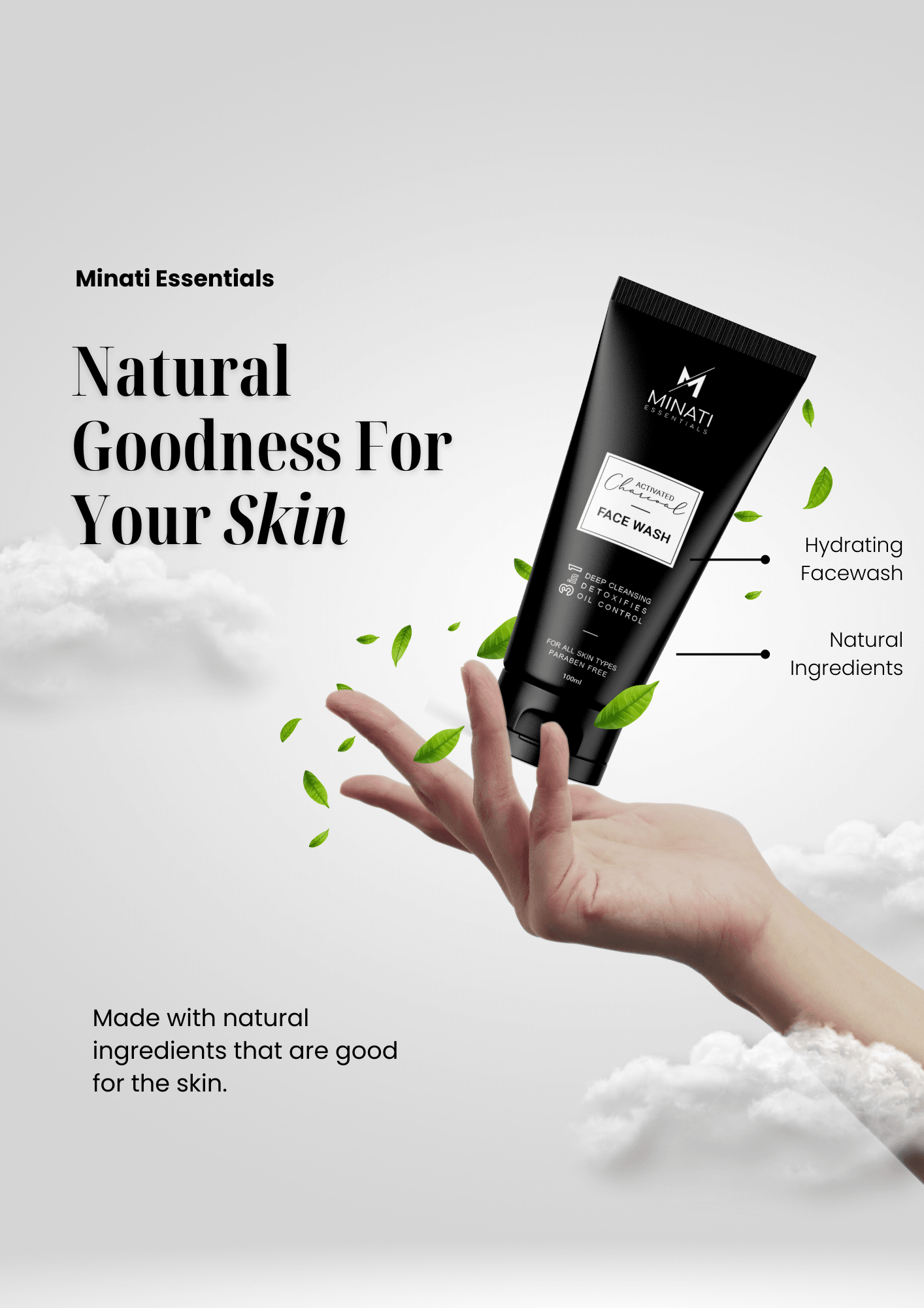 Minati Activated Charcoal Face Wash - 100 ml - Minati Luxury