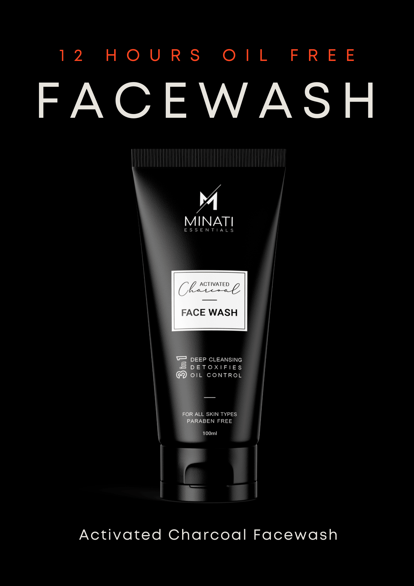 Minati Activated Charcoal Face Wash - 100 ml - Minati Luxury