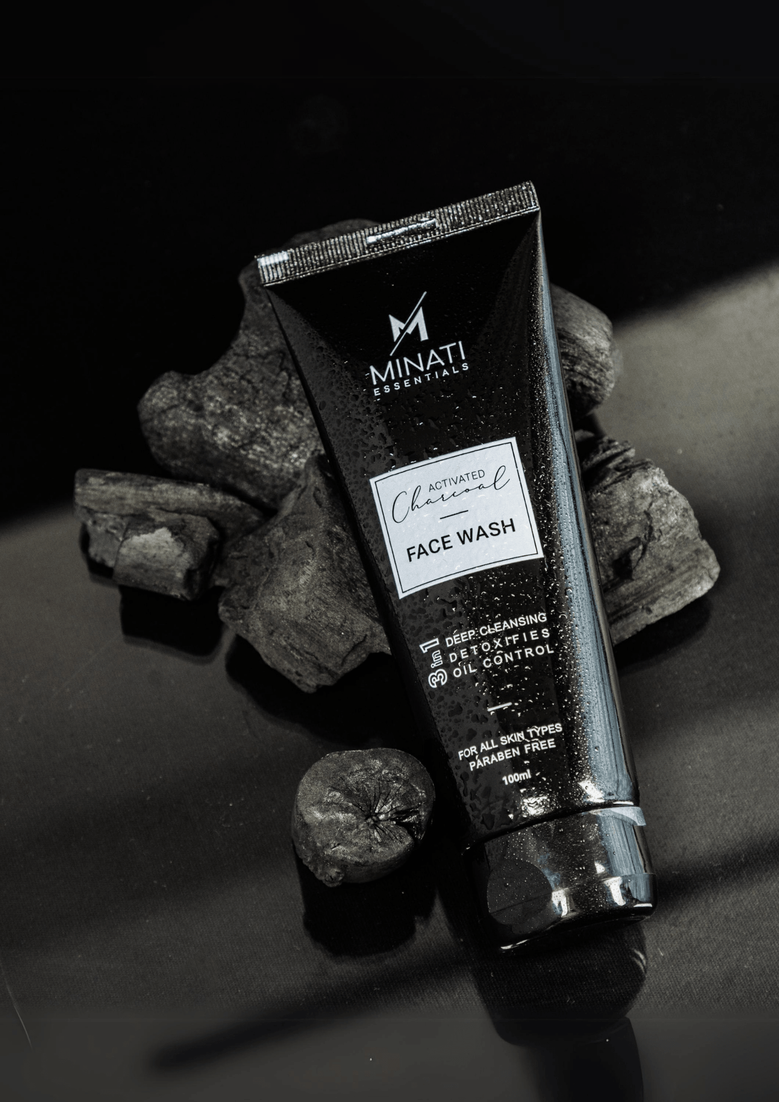 Minati Activated Charcoal Face Wash - 100 ml - Minati Luxury